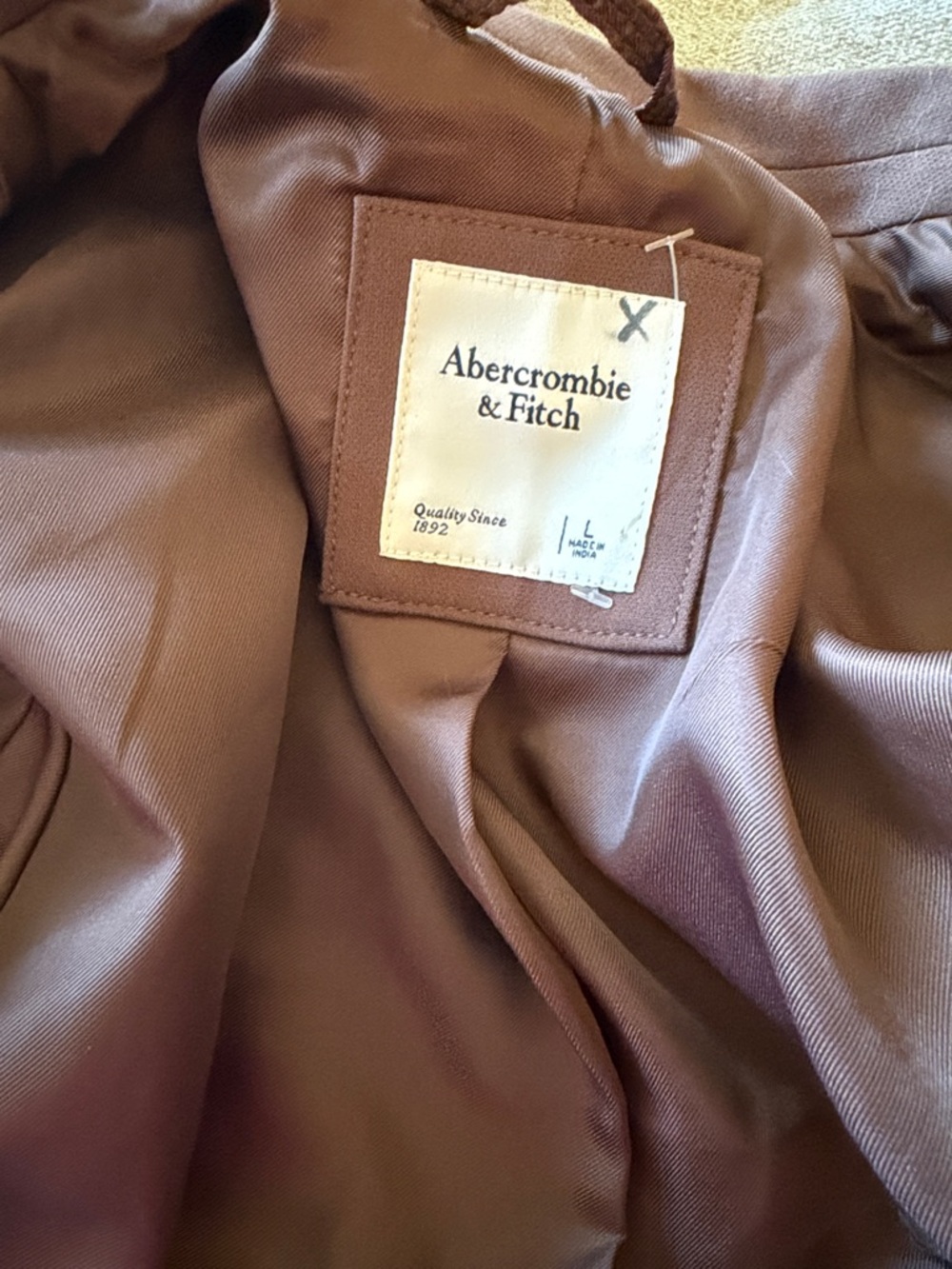 Abercrombie & Fitch Cropped Brown Single-Button Blazer - Picture 4 of 4